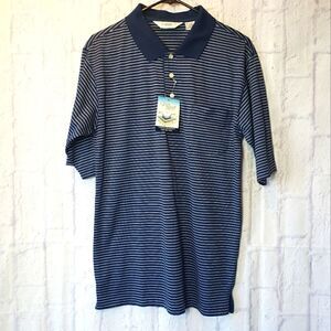 KNIGHTSBRIDGE Moisture Wicking Striped Polo Shirt Small